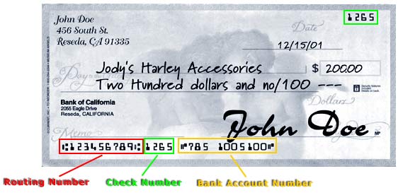 Check Routing Number Help